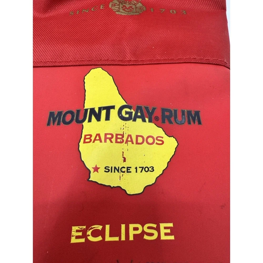 Vintage Mount Gay Rum Barbados Eclipse Red Canvas Rope Handle‎ Bottle Bag Tote